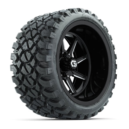 GTW Reaper Black/Machined 15 in Wheels with 23X10-R15 Nomad Steel Belted Radial All-Terrain Tires – Full Set