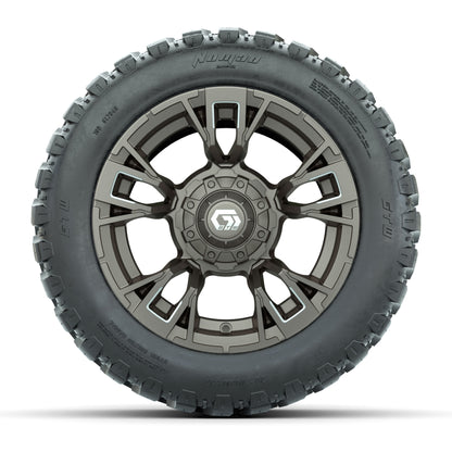 GTW® Vandal Bronze/Machined 12 in Wheels with 20X10-12 Nomad Steel Belt Radial All-Terrain Tires – Full Set