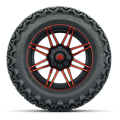 GTW® Stealth Gloss Black/Red 14 in Wheels with 23x10-14 Pred - front view