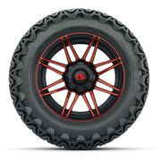 GTW® Stealth Gloss Black/Red 14 in Wheels with 23x10-14 Pred - front view
