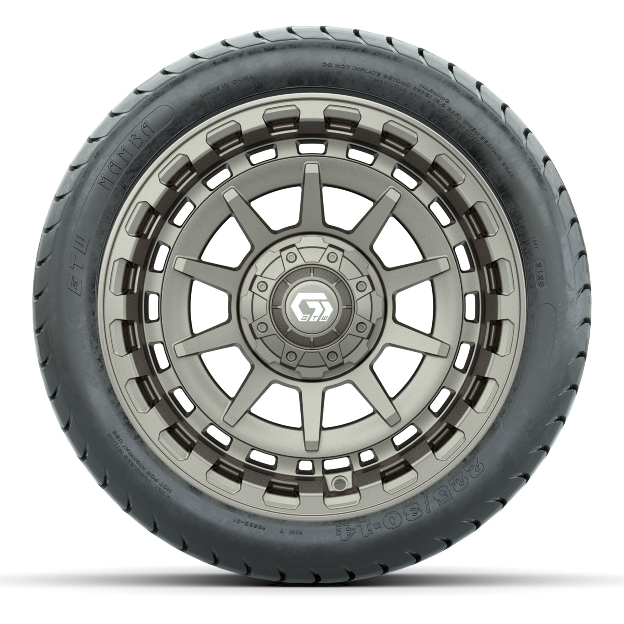 GTW Barricade Bronze 14 in Wheels with 225/30-14 Mamba Stree - 3/4 view