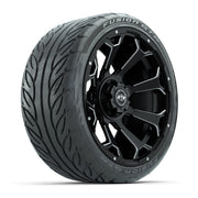 GTW Raven Matte Black/Ball Mill 15 in Wheels with 215/40-R15 Fusion GTR Steel Belt Radial Street Tires – Full Set