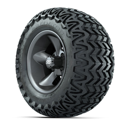 GTW® Godfather Matte Gray 12 in Wheels with 23X10.5-12 Predator All-Terrain Tires – Full Set