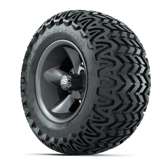 GTW® Godfather Matte Gray 12 in Wheels with 23X10.5-12 Predator All-Terrain Tires – Full Set
