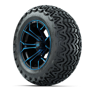 GTW Spyder Blue/Black 14 in Wheels with 23x10-14 GTW Predato - 3/4 view