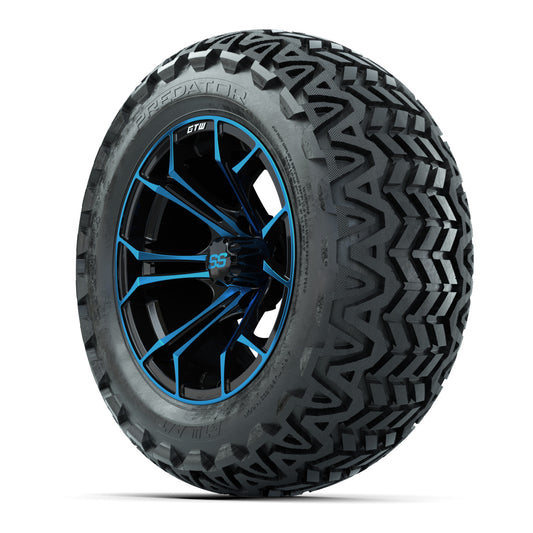 GTW Spyder Blue/Black 14 in Wheels with 23x10-14 GTW Predato - 3/4 view