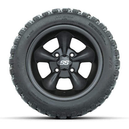 GTW® Godfather Matte Gray 12 in Wheels with 20X10-12 Nomad Steel Belt Radial All-Terrain Tires – Full Set
