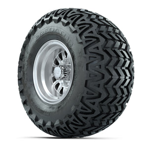 GTW Medusa Silver and Machined Wheels with 22in Predator A-T Tires - 10 Inch