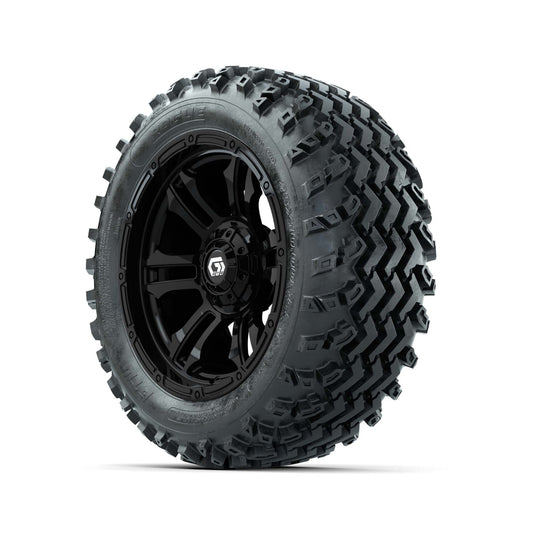 GTW® Shogun Gloss Black 14 in Wheels with 23X10.00-14 Rogue  - 3/4 view