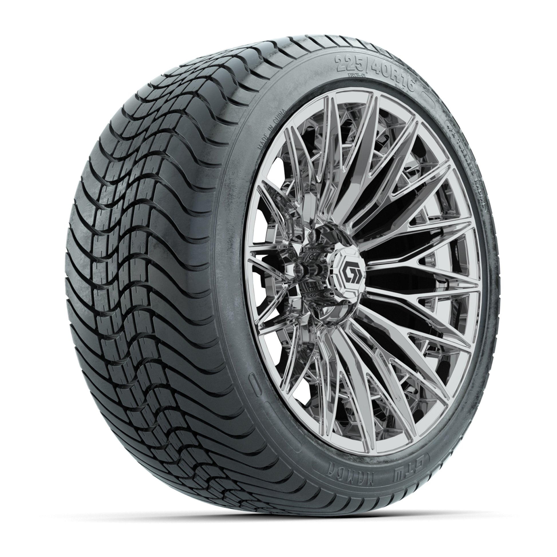 GTW Blur Chrome 16 in Wheels with 225/40-R16 Mamba Street Tires – Full Set