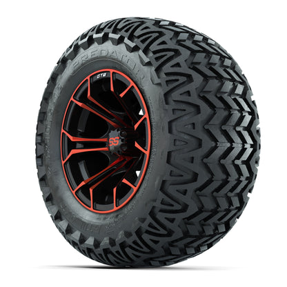 GTW® Spyder Black/Red 12 in Wheels with 23X10.5-12 Predator All-Terrain Tires – Full Set