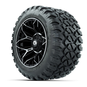 Set of (4) 12 in GTW® Stellar Machined & Black Wheels with 22x11-R12 Nomad All-Terrain Tires