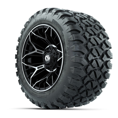 Set of (4) 12 in GTW® Stellar Machined & Black Wheels with 22x11-R12 Nomad All-Terrain Tires