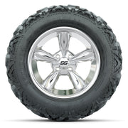 GTW Godfather Chrome 14 in Wheels with 25x10-14 Barrage Mud  - front view