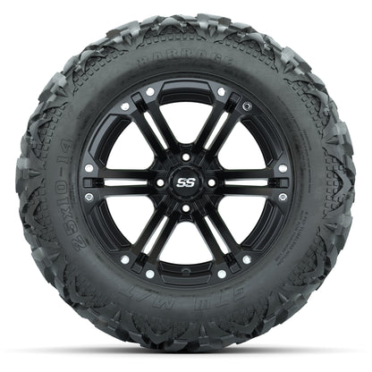 GTW Specter Matte Black 14 in Wheels with 25x10-14 Barrage M - front view