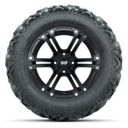 GTW Specter Matte Black 14 in Wheels with 25x10-14 Barrage M - front view