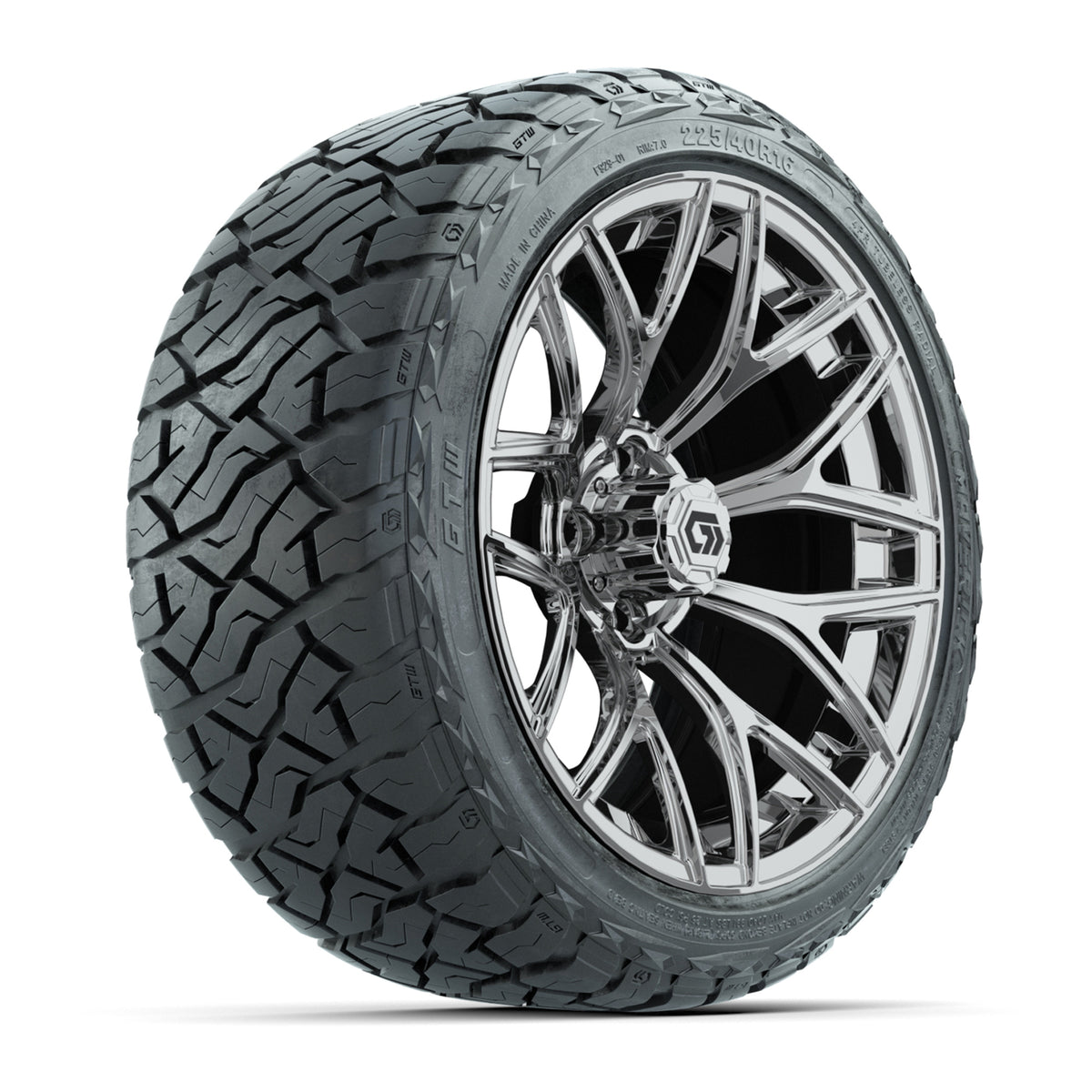 GTW Monaco Chrome 16 in Wheels with 225/40-R16 Maverick Hybrid Tires – Full Set