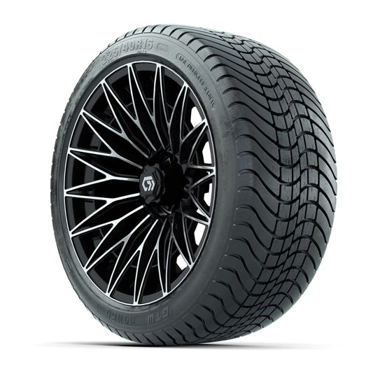 GTW Blur Black/Machined 16 in Wheels with 225/40-R16 Mamba Street Tires – Full Set