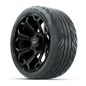GTW Raven Matte Black/Ball Mill 15 in Wheels with 215/40-R15 - 3/4 view