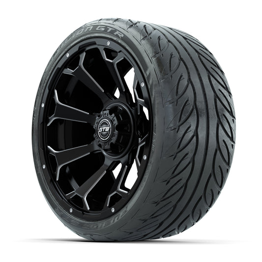 GTW Raven Matte Black/Ball Mill 15 in Wheels with 215/40-R15 - 3/4 view