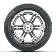 GTW® Specter Chrome 14 in Wheels with 255/45-R14 Fusion GTR  - front view