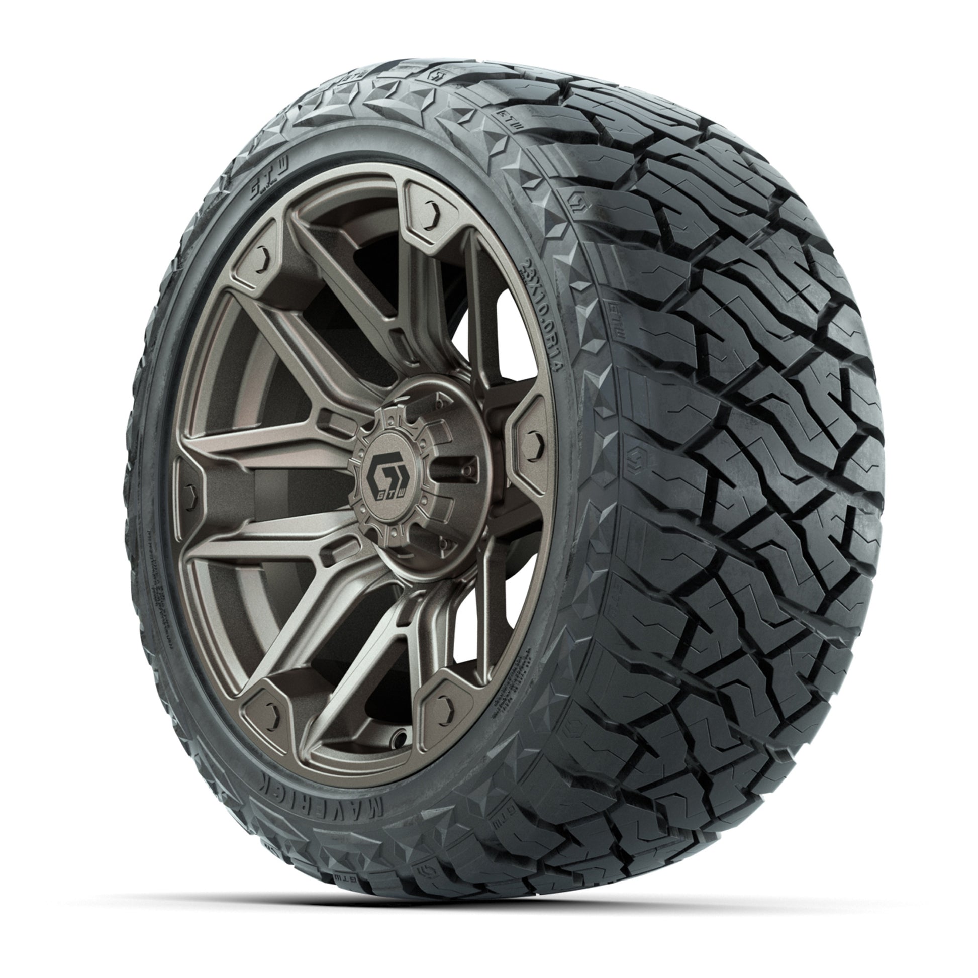 GTW Graffiti Satin Bronze/Black 14 in Wheels with 23x10.00-R - 3/4 view