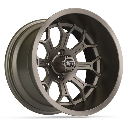 Assault Ultra-Wide 15 inch GTW golf cart wheel - Matte Bronze