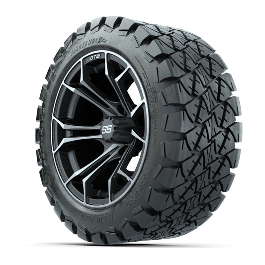 GTW Spyder Matte Grey 14 in Wheels with 22x10-14 GTW Timberw - 3/4 view