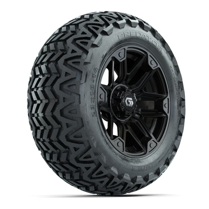 GTW® Graffiti Gloss Black 14 in Wheels with 23x10-14 Predator All-Terrain Tires – Full Set