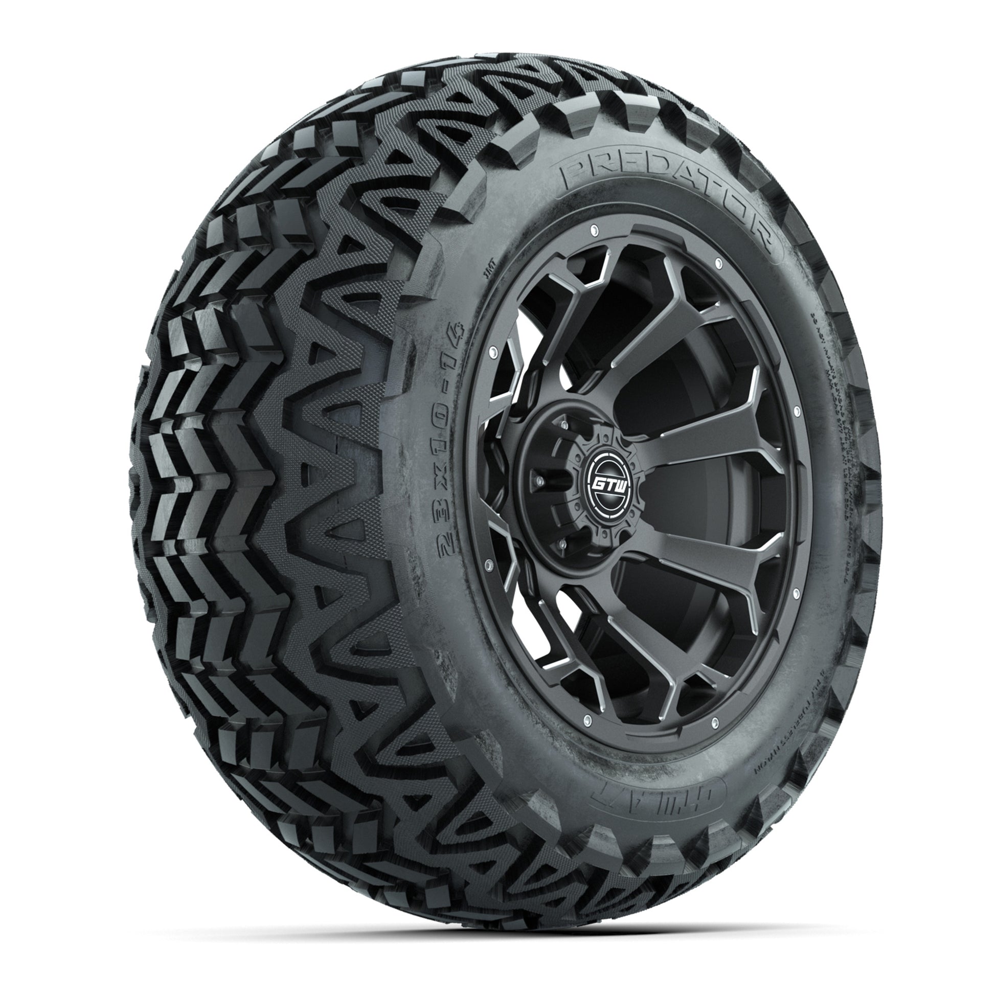 Set of (4) 14 in GTW Raven Wheels with 23x10-14 GTW Predator All-Terrain Tires