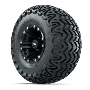Set of 4 GTW Specter Matte Black Wheels with Predator A-T Tires - 10 Inch