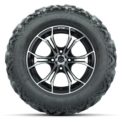 GTW Spyder Black/Machined 14 in Wheels with 25x10-14 Barrage - front view