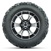 GTW Spyder Black/Machined 14 in Wheels with 25x10-14 Barrage - front view