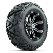 GTW Tempest Black/Machined 14 in Wheels with 25x10-14 Barrage Mud Tires – Full Set