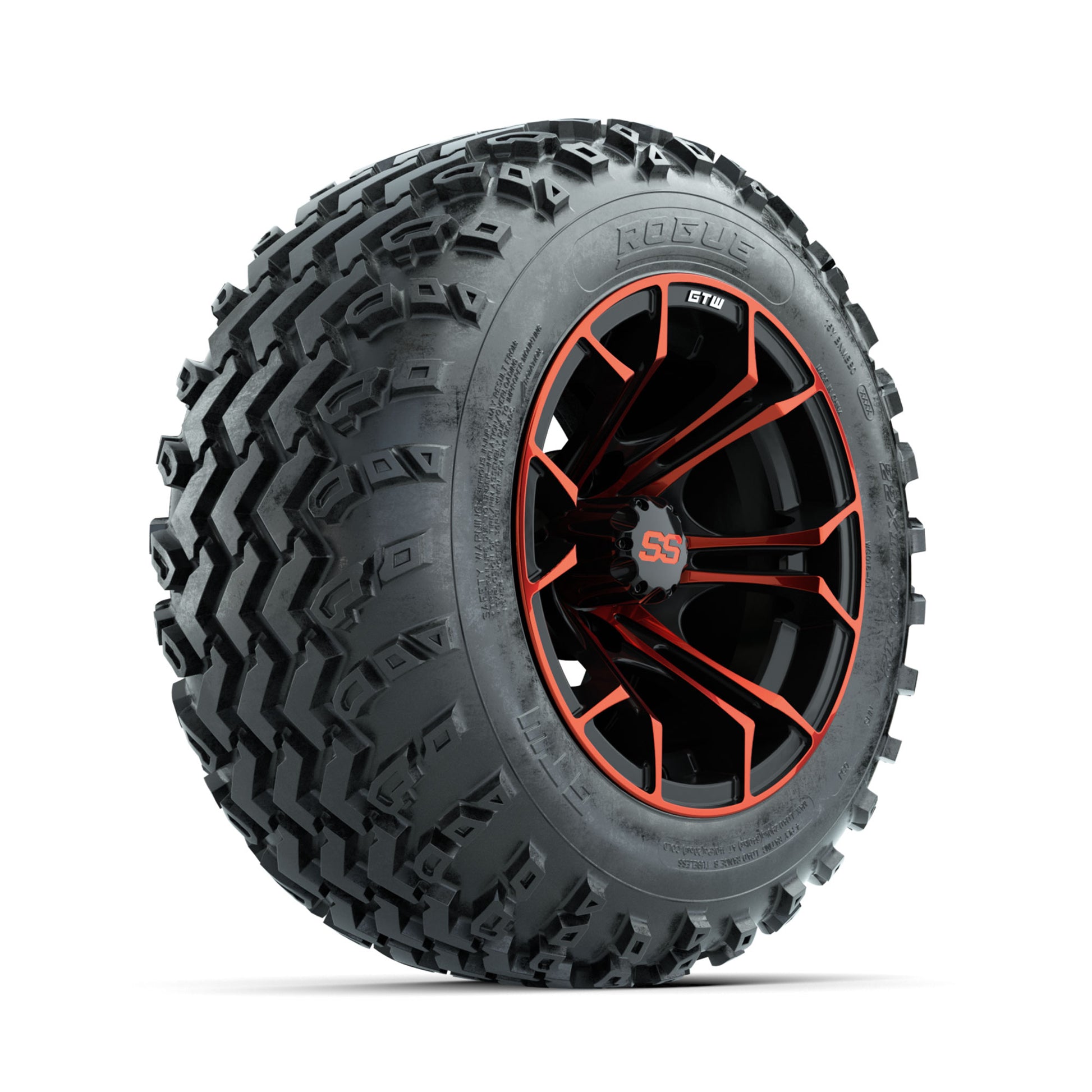 GTW Spyder Red/Black 12 in Wheels with 22x11.00-12 Rogue All Terrain Tires – Full Set