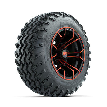 GTW Spyder Red/Black 12 in Wheels with 22x11.00-12 Rogue All Terrain Tires – Full Set
