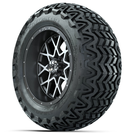Set of (4) 14 in GTW Vortex Wheels with 23x10-14 GTW Predato - 3/4 view