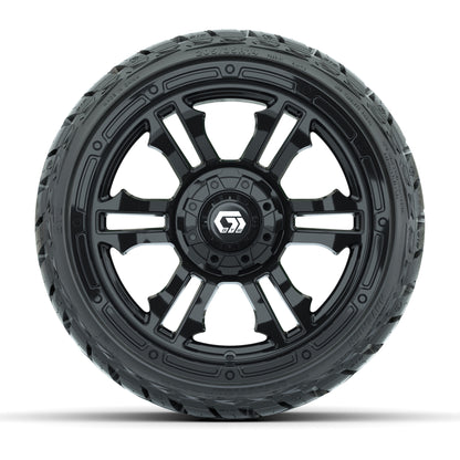 GTW Shogun Gloss Black 14 in Wheels with 205/35-R14 Maverick - front view