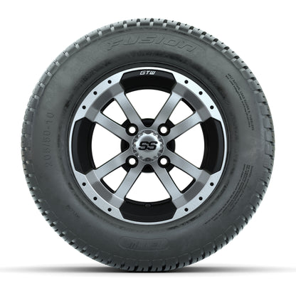GTW Storm Trooper Black and Machined 10 in Wheels 18in Fusion Street Tires – Set of 4