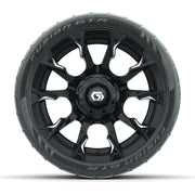 GTW® Diablo Gloss Black/Machined 14 in Wheels with 205/40-R1 - front view