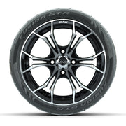 GTW Spyder Machined/Black 14 in Wheels with 205/40-14 Fusion - front view