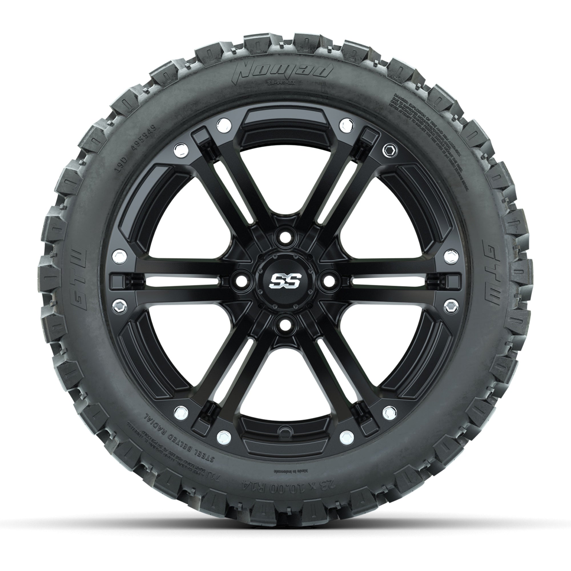 Set of (4) 14 in GTW Specter Wheels with 23x10-14 GTW Nomad  - 3/4 view