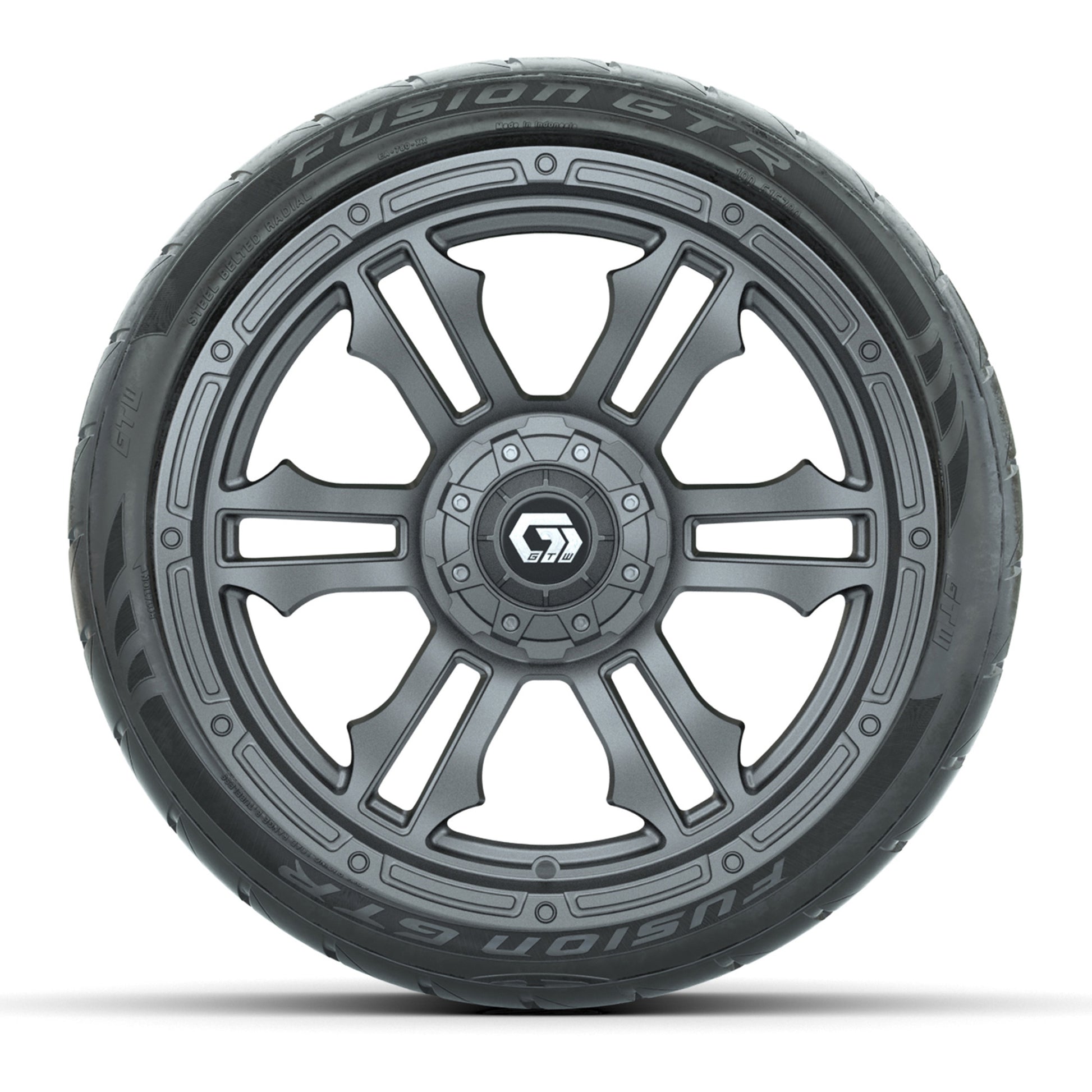 GTW® Shogun Gunmetal 15 in Wheels with 215/40-R15 Fusion GTR - front view