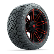 GTW Stealth Gloss Black/Red 14 in Wheels with 23x10.00-R14 Maverick All-Terrain Tires – Full Set