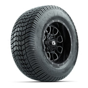 GTW® Volt Black/Machined 12 in Wheels with 255/50-12 Excel Classic Street Tires – Full Set