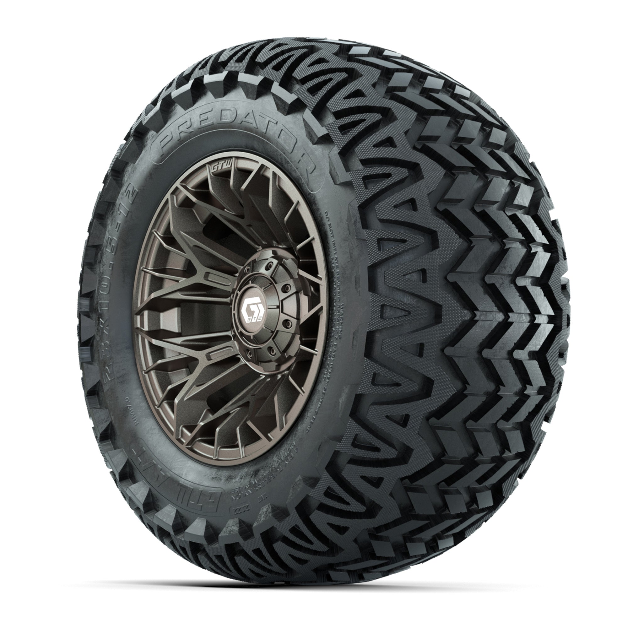 Set of (4) 12 in GTW® Stellar Matte Bronze Wheels with 23x10.5-12 Predator All-Terrain Tires