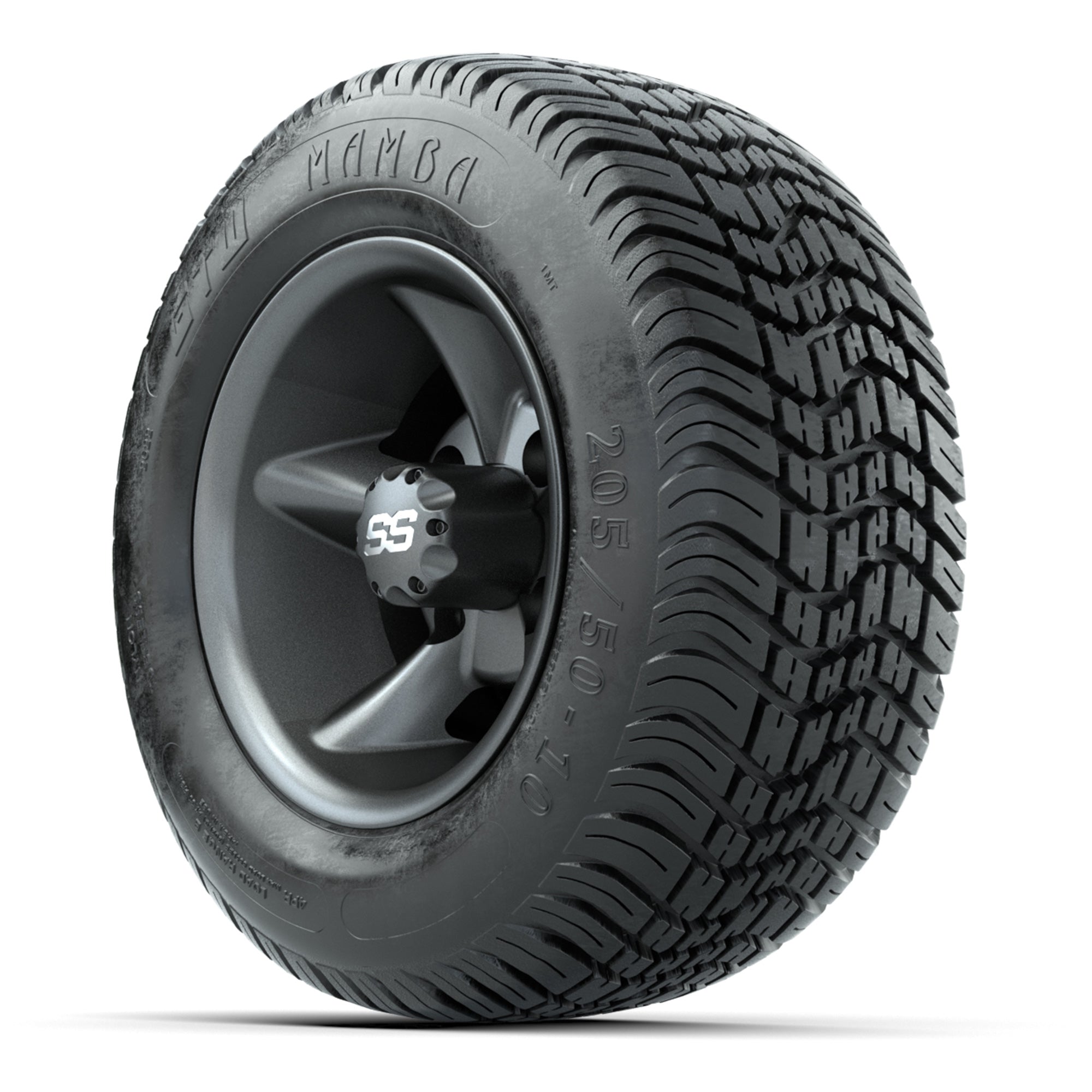 GTW Godfather Matte Gray 10 in Wheels with 205/50-10 Mamba Street Tires – Full Set