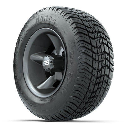 GTW Godfather Matte Gray 10 in Wheels with 205/50-10 Mamba Street Tires – Full Set