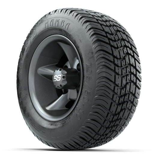 GTW Godfather Matte Gray 10 in Wheels with 205/50-10 Mamba Street Tires – Full Set