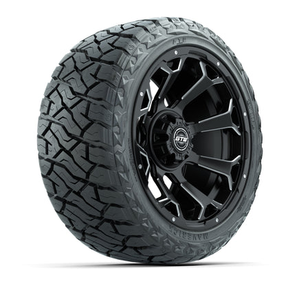 GTW Raven Matte Black 14 in Wheels with 23x10.00-R14 Maverick All-Terrain Tires – Full Set